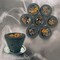 Sambrani Dhoop Cup with Burner Plate Guggal Loban Incense Black Long Lasting Aroma for Prayer Puja Meditation Spiritual Events Dhoopam for Havan Rituals - Natural Fragrance (12 Cups)